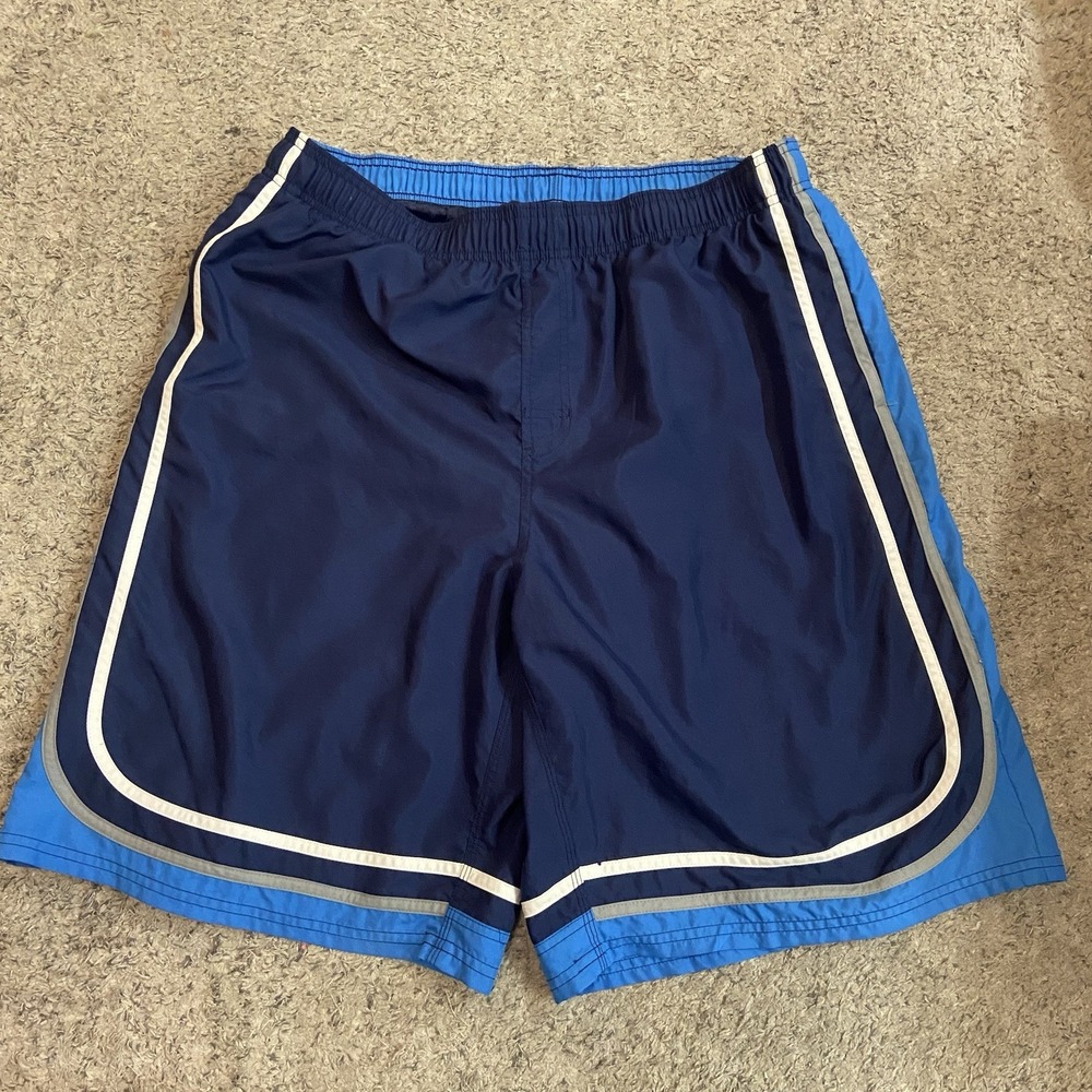 Vintage Nike Swim Trunks Mens XXL Blue Hybrid Mesh Lined Shorts Y2K
